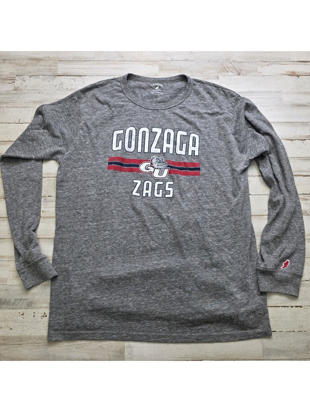Gonzaga Bulldogs Zags Basketball Dri-Fit Heather Gray Long Sleeve Shirt Fits XL